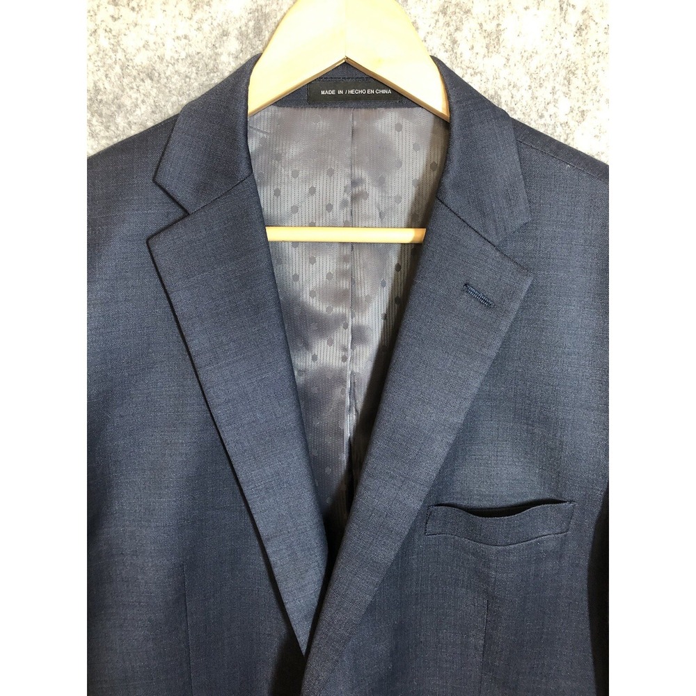 Perry Ellis Blazer Mens 42L Blue Wool Portfolio Suit Coat Jacket Business Casual